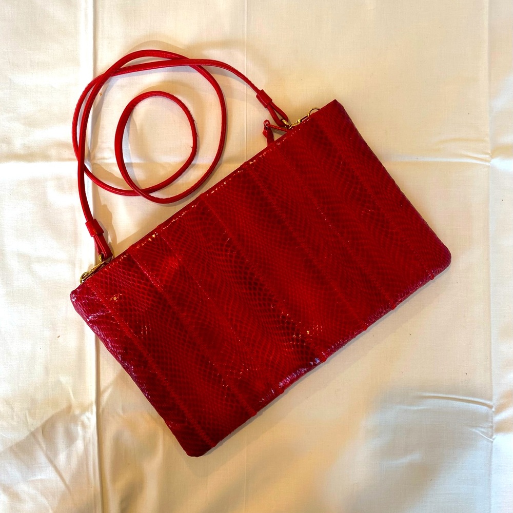Vintage Clemente Red Snakeskin Purse